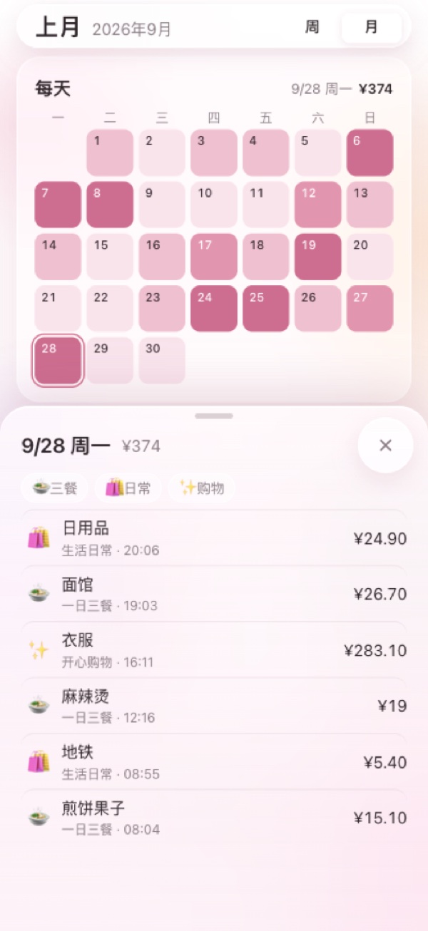某一天的明细